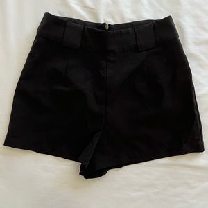 Black high waist dress shorts